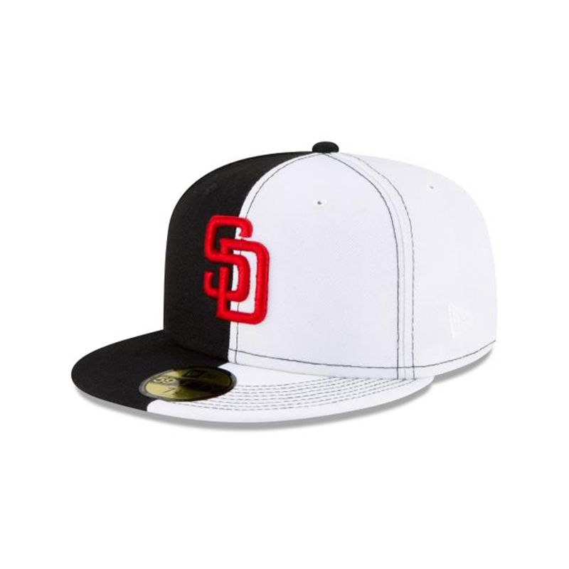 MLB San Diego Padres Split Crown 59Fifty Fitted (STG2138) - Black New Era Caps